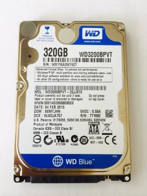 China WD Blue 2.5 inch Internal Notebook Hard Drive 320GB 5400 RPM 8MB Cache WD3200LPVX for sale