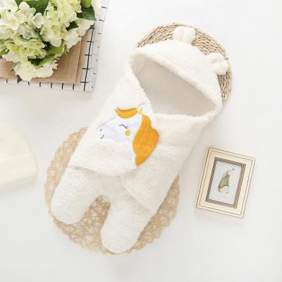 China Breathable Cute Newborn Girls Boys Kids Plush Wrap Sack Covers Baby Stroller Ultra-Soft Fluffy Sleeping Bag for sale