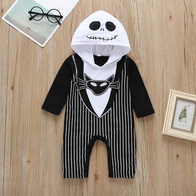 China Full Cotton Halloween Costume One Piece Jumpsuit Sleeve Cotton Knitted Hooded Rompers Autumn Baby Boy Crawling Suit Baby Clothes for sale