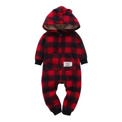 China Spandex/Cotton One Piece Jumpsuit Newborn Baby Clothes Winter Warm Jumpsuit Baby Clothing Long Sleeve Hooded Romper for sale