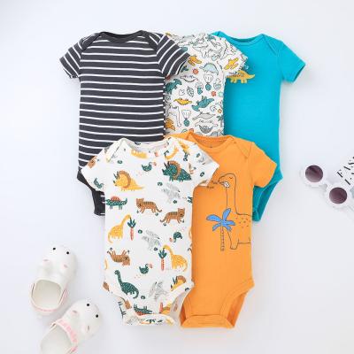 China High Quality Skin-friendly Short Sleeve 5 Piece Set Baby Onesie Baby Clothes Cotton Overalls Boys Boutique Clothing for sale