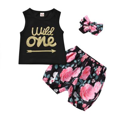 China Amazon Hot Sale Baby Clothing Set Breathable Kids Clothes Cotton Loose Summer Wholesale Clothes for sale