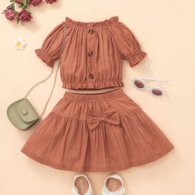 China Tender 100% Cotton Boutique Baby Elegance Baby Clothes Two Piece Set Summer Girl Clothes for sale