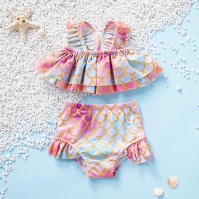 China QUICK DRY Hot Selling Ins Style Mermaid Style Swimwear Girl Bikini Kid Clothes 2 Pieces Set Toddler Girl Clothes for sale