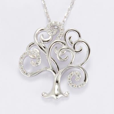 China CLASSIC Christmas Tree Necklace 925 Sterling Silver Jewelry Cubic Zirconia For Life For Women for sale