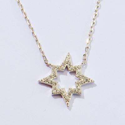 China Wholesale Fine 925 Sterling Silver Jewelry Cubic Zircon CLASSIC North Star Pendant Necklace For Women for sale