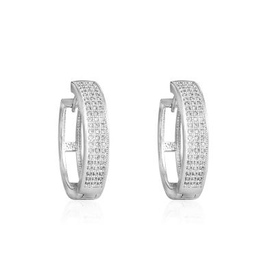 China CLASSIC Hot Selling Micro Pave Cubic Zirconia Huggie Earrings Circle Clip On Hoop Earrings For Women for sale