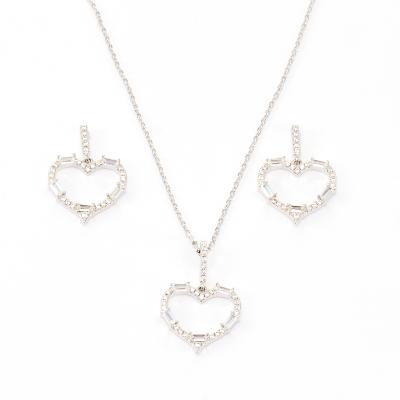 China CLASSIC Valentine's Day Factory Fashion Jewelry Wholesale Heart Shape Jewelry Set Necklace Earring Sets for sale