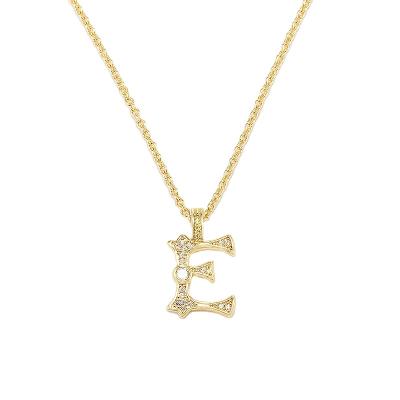 China Capital Alphabet Initial Letters Necklace 26 CLASSIC Gold Letter Script Name Necklace Pendants With Chain for sale