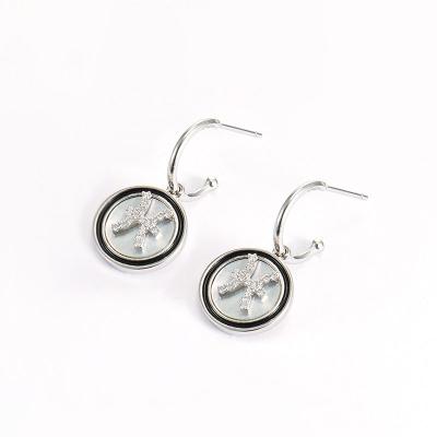 China FASHIONABLE Custom Cubic Zircon Micro Pave Zodiac Earrings 12 Horoscope Sign Circle Earrings Astrology Jewelry for sale