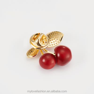 China Fashionable Brooch Luxury Clothing Rhinestone Zircon Fruit Cherry Fruit Cherry European American Brooch New for sale