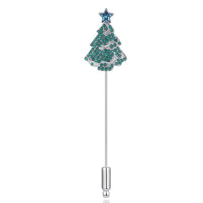 China Wholesale New Fashion Trendy Long Needle Christmas Tree Brooch Pin For Party Gift Jewelry Dress Accessories for sale