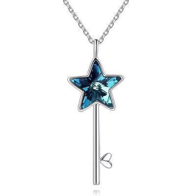 China CLASSIC Hot Selling Fancy Styles Star Shaped Diamond Crystal Necklace Star Key Pendant Necklace For Christmas for sale