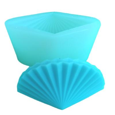 China Scented Candle 2021 Fine Scallop Shell Design Silicone Gypsum Epoxy Resin Ornament Mold Viable Artistic Smooth Palm Leaf Shape DIY for sale