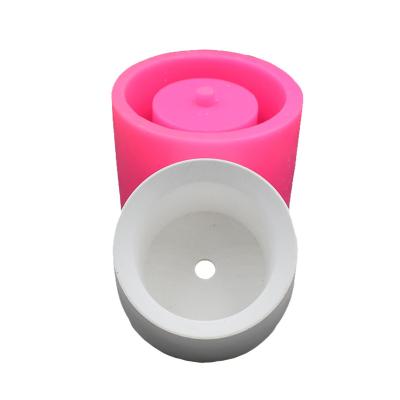 China Yiwu factory supply 10X10X8cm round cylinder classic simple shape silicone diy concrete craft mold eco-friendly durable for sale