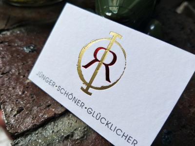 China Promotional Premium Business Cards , Custom Letterpress Business Cards Gold Foil And Red Foil Stamped for sale