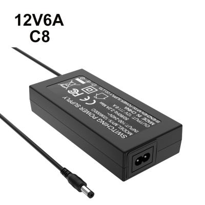 China Electronic Desktop Products AC DC 24v 3a 12v 6a 72w Power Adapter for sale