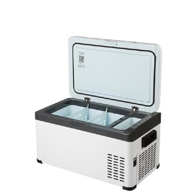 China Hot Selling Low Noise ALG 40L DC12v Car Fast Cooling Portable Fridge Freezer For Camping for sale