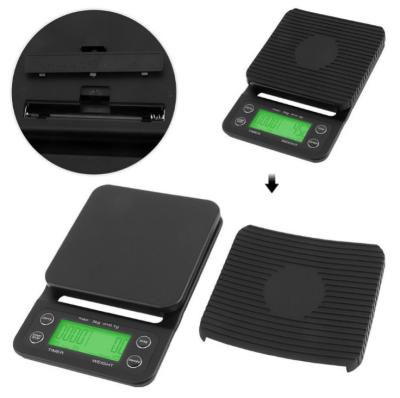 China With Scale Tray 3KG/0.1g Electronic Digital Coffee Scale With Timer Function for sale