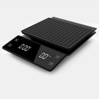 China With Scale Tray New Digital Drip Coffee Scale 3kg 0.1g Electronic Coffee Kitchen Scale With Timer Function for sale