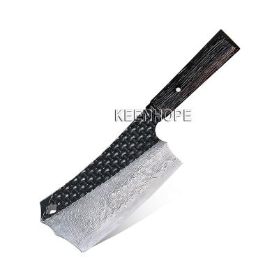 China Viable Handcraft 89 Layers Damascus Steel VG10 Blade 6 Inch Chinese Bolster Ebony Wood Handle Hand Engraved Black SS 316 Cleaver for sale