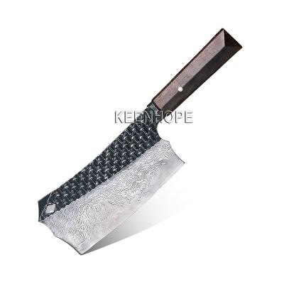 China Viable Handcraft 89 Layers Damascus Steel VG10 Blade 6 Inch Chinese Bolster Ebony Wood Handle Hand Engraved Black SS 316 Cleaver for sale