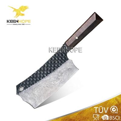 China Viable Handcraft 89 Layers Damascus Steel VG10 Blade 6 Inch Chinese Bolster Ebony Wood Handle Hand Engraved Black SS 316 Cleaver for sale