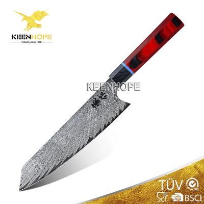 China Viable Stunning 67 Layers Of Damascus Steel VG10 Knife Core Professional Chef Knife 8 Inch Kiritsuke Knife G10 Handle Amazon Product for sale