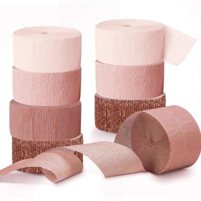 China GiveU Rose Gold Crepe Paper Streamers Crepe Paper Streamers Wedding Party Supplies Paper Flame Backdrop for sale