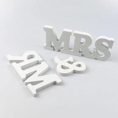 China White Wooden Wedding Decorations Mr. and Mrs. Table Letters from GiveU Wooden Hot Sale for sale