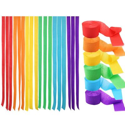 China GiveU 3.5cm X10m DIY Christmas Kids Birthday Party Wedding Backdrop Decoration Pancake Make To Paper Party Streamers for sale