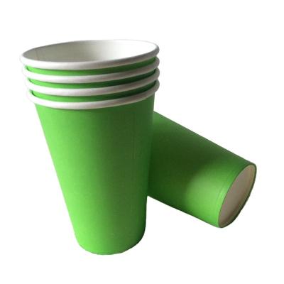 China GiveU Juice Tea Coffee 8oz Low Price Green Paper Disposable Hot Drinking Disposable Single Wall Cups for sale