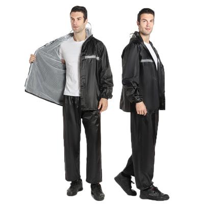 China Customizable windproof raincoat waterproof jacket and 2023 fashion double layer pants the new raining for adult raincoat. for sale