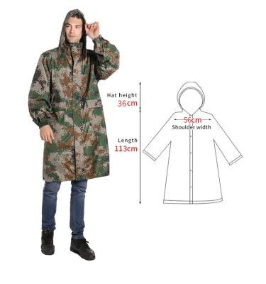 China 100% Waterproof Nylon Raincoat Promo Long In Pocket Army Raincoat With Zipper for sale