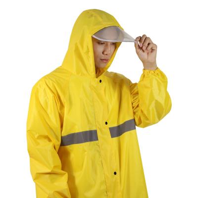 China Factory direct sale windproof raincoat with reflective brand unisex raincoat cheap PVC safety raincoat for adults for sale