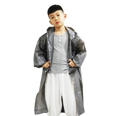 China Gray Hooded School Printed Jacket Raincoat Waterproof Eva Windproof Rain Coat Kids Coats For Outdoor for sale