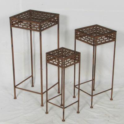 China Cheap Square Metal Iron Decorative Garden Set 3 Factory Stand Manufacturer China for sale