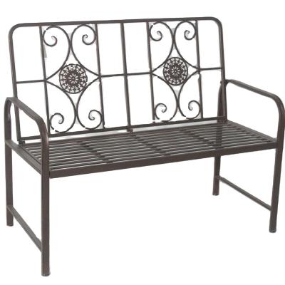 China Outdoor Hot Selling Furniture European Garden Backyard Decorative Metal Bench for sale