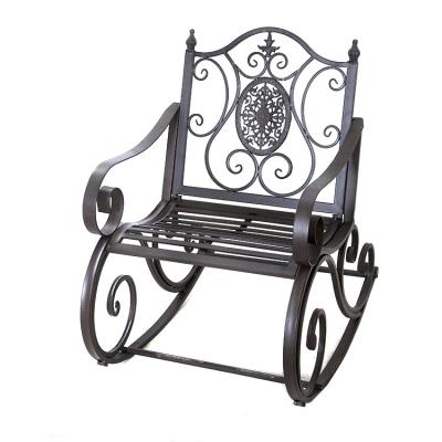 China Outdoor Hot Sale European Furniture Garden Backyard Decorative Metal Rocking Chair for sale