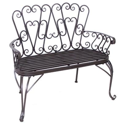 China Outdoor Hot Selling Furniture European Garden Backyard Decorative Metal Bench for sale