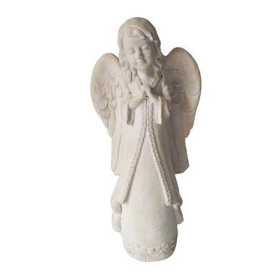 China Europe 2021 Angel Statue, garden collection, cream popular resin and prayer stone, decorative and religious gift for sale