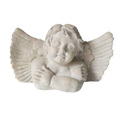 China 2021 Europe Antique White Resin Angel Statue With Wing - Memorial Statue Religious Souvenir Garden Guardian Angel for sale