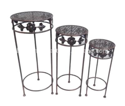 China China Metal Iron Garden Promotion Round Set 3 Factory Rack Manufacturer for sale