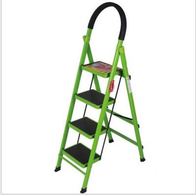 China Niceway Folding Ladders Home Ladder Four Step Steel Home Folding Ladders Metal Folding Ladders for sale