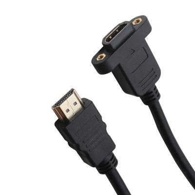 China 30cm Gold Plated HD Camera Extension Cable Male To Female With Screw Panel Mount V1.4 For 1080P PSP HDTV for sale