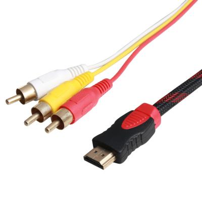 China Camera Male to Transmitter Compound 3RCA AV Male Connector Adapter Cable Cord (NO SIGNAL CONVERSION FUNCTION) for sale