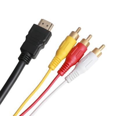 China Camera Factory Direct Sale To Rca Triple 3Rca Cables Ends Av Stereo Rca Connector Audio Cable for sale