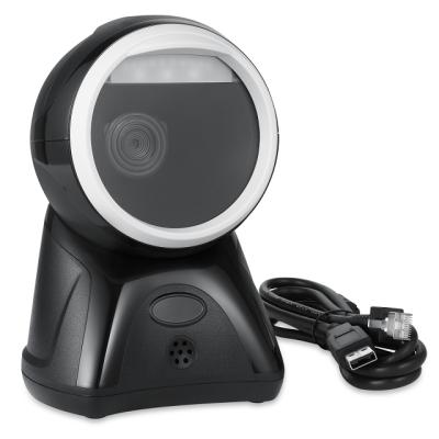 China 2d desktop image barcode scanner CMOS Laster 1D/2D/QR wired scanner for restaurant shop A4 for sale