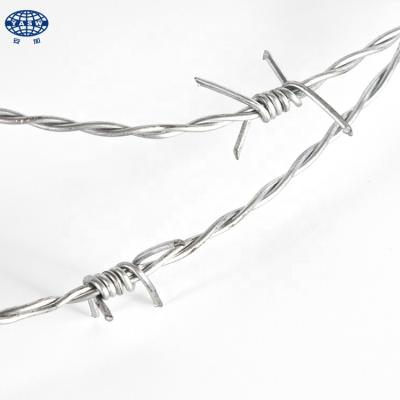 China POPULAR SIZE 1.7MMX1.7MM HOT DIP GALVANIZED FENCE BARBED WIRE for sale