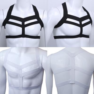 China Wholesale Sexy Male Sexy Lingerie Elastic Black White Straps Bongdage Tops Shorts Erotic Apparel SM Game For Man Gay for sale